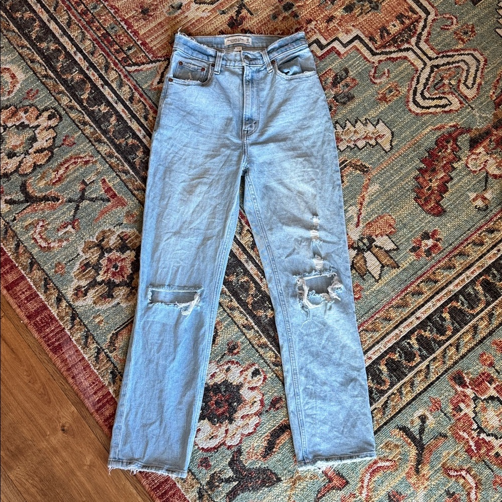Abercrombie & Fitch Curve Love Ultra High Rise Ankle Straight Jeans - Picture 8 of 12